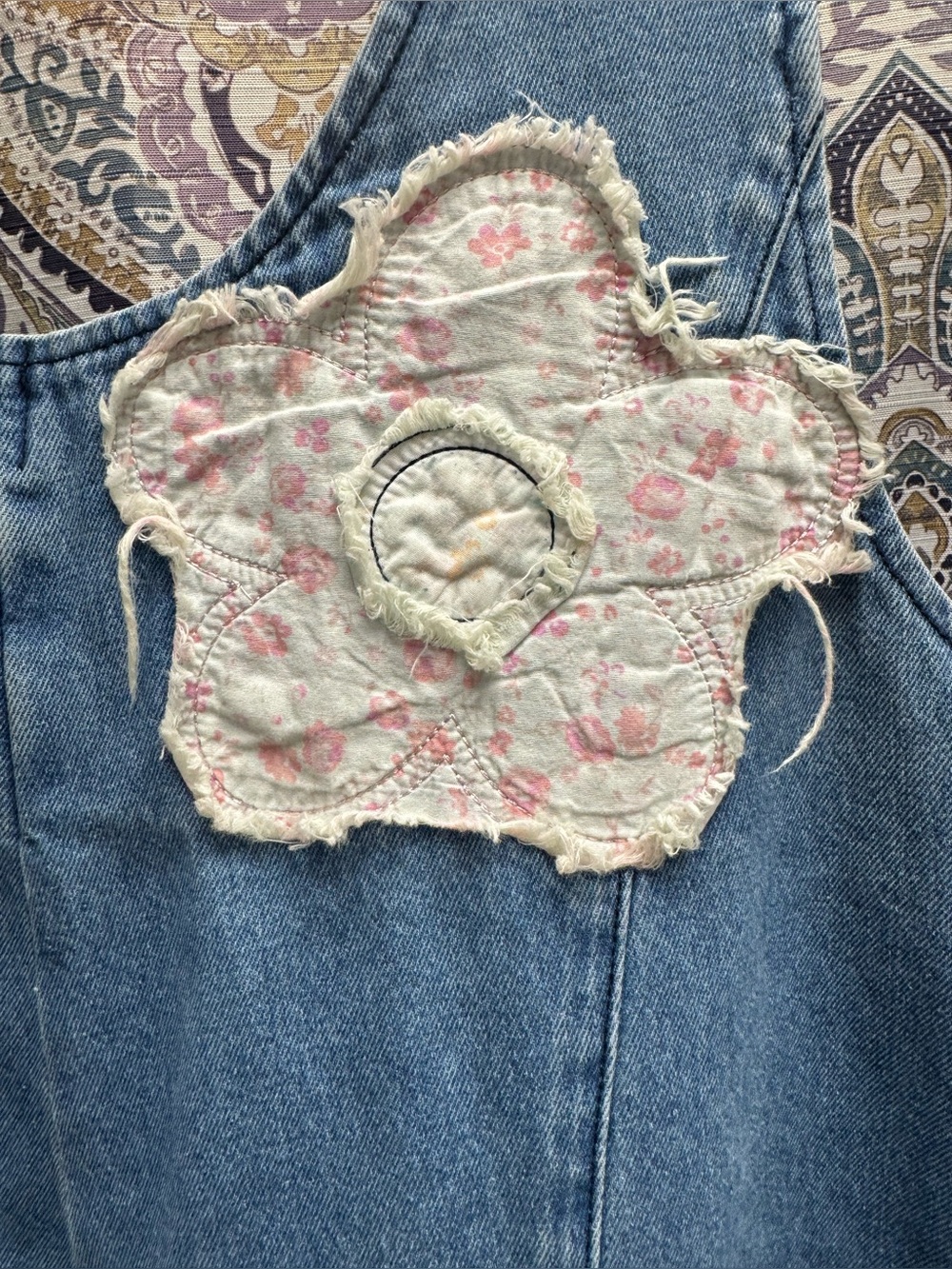 Denim Patchwork Wide-Leg Plus Size Jumpsuit -Haptics - Picture 3 of 5